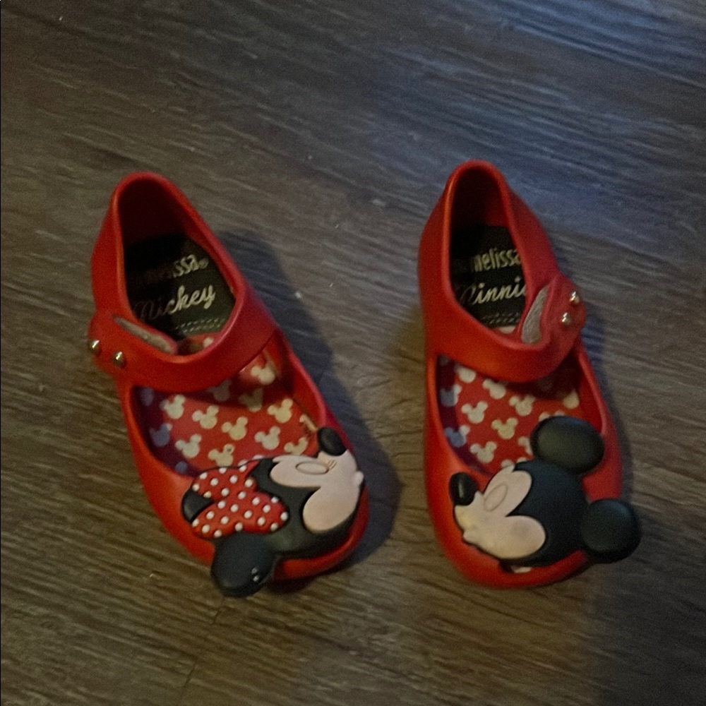 Mini Melissa Disney Kids Red Mickey Mouse Shoes